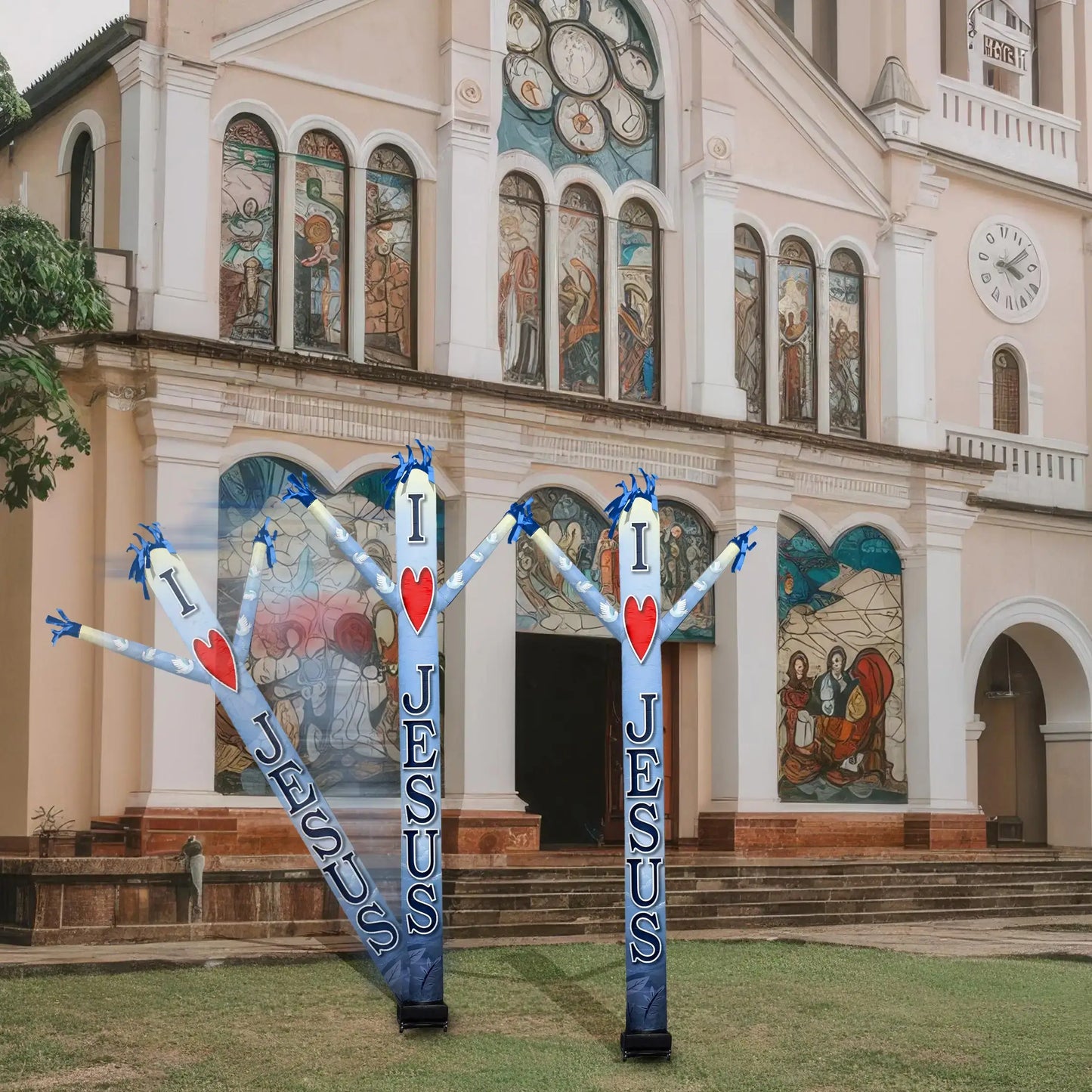 I Love Jesus Inflatable Festive Fanz Sleeve