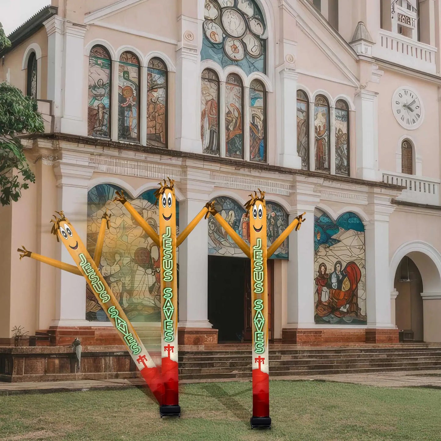 Jesus Saves Inflatable Festive Fanz Sleeve